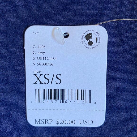 NWT Free People Intimately Scoop Neck Tank Top Size XS/S Crop Navy Blue Summer - Picture 12 of 14